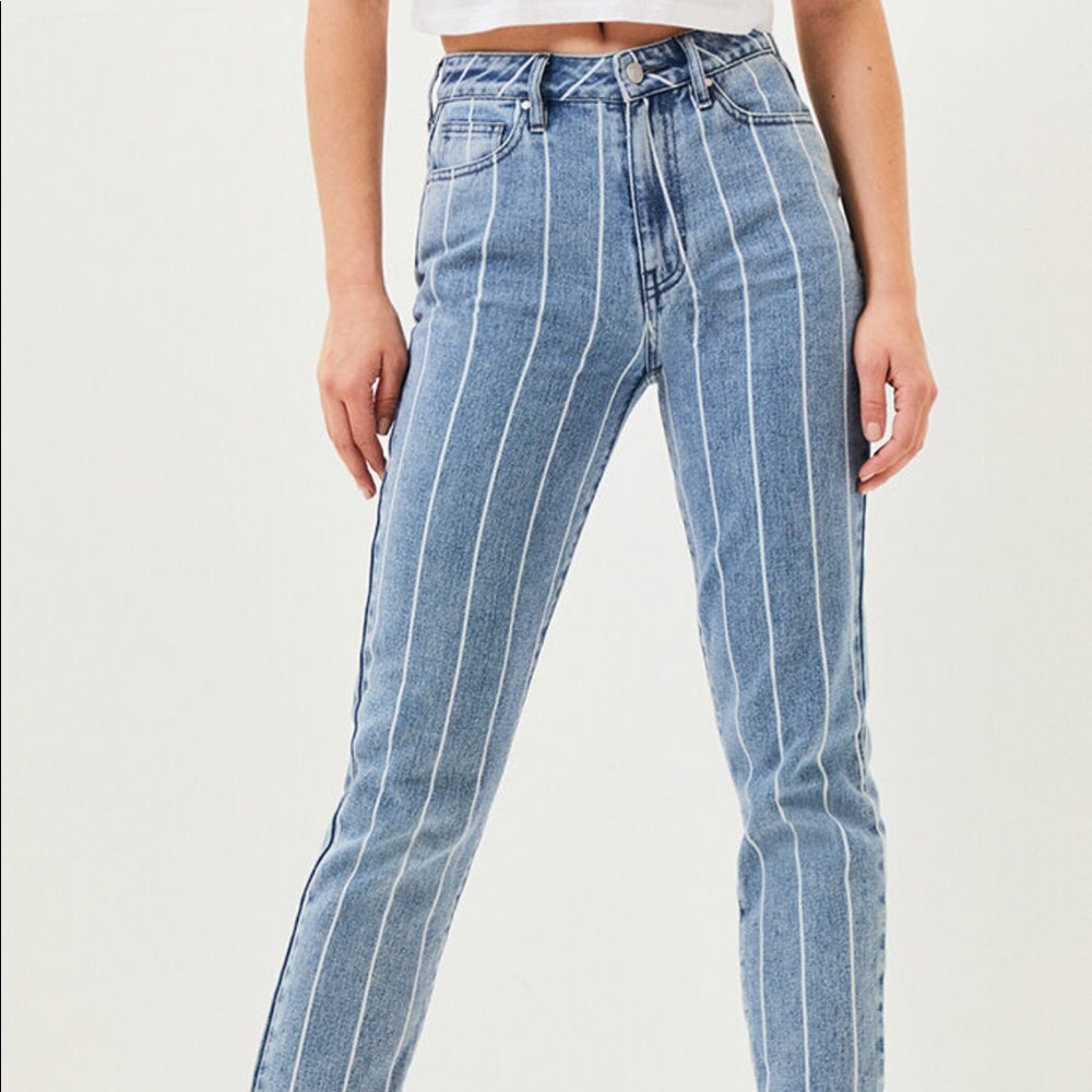 Striped mom jeans